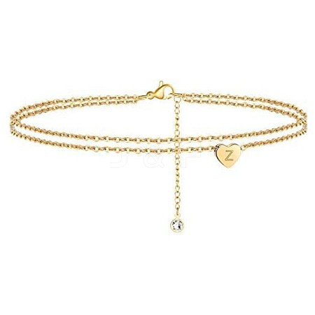 Heart Brass with Crystal Rhinestone Anklets FS-WGC43DA-17-1