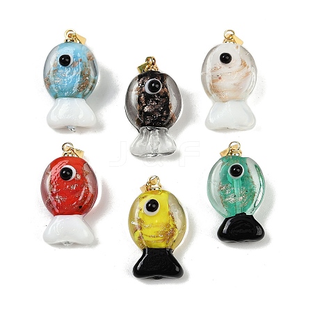 Handmade Lampwork Pendants X1-LAMP-A007-01G-04-1