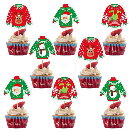 8Pcs Ugly Sweater Cupcake Toppers PW-WG1075E-01-1