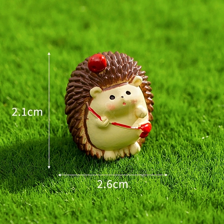 Cute Resin Hedgehog Miniature Ornaments PW-WG5E9A1-02-1