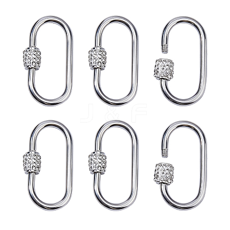 6Pcs Stainless Steel Locking Carabiner FIND-HS0002-46-1