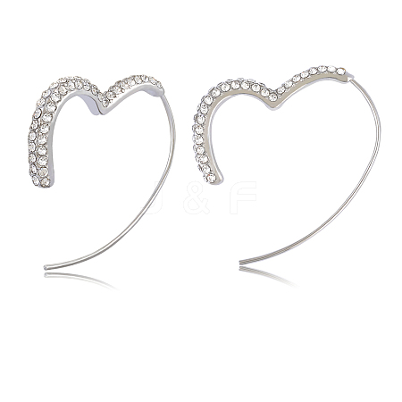 Brass Heart Dangle Earrings with 925 Sterling Silver Pins for Women JE1092A-1