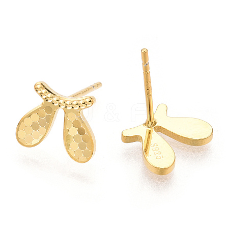 925 Sterling Silver Stud Earrings STER-T004-48G-1