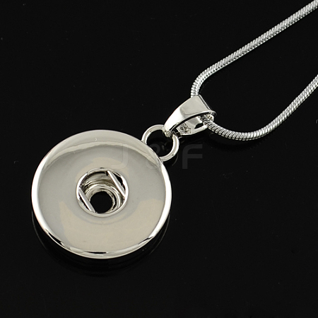 18.8 inch Platinum Plated Trendy Snap Necklace Making X-NJEW-S100-1