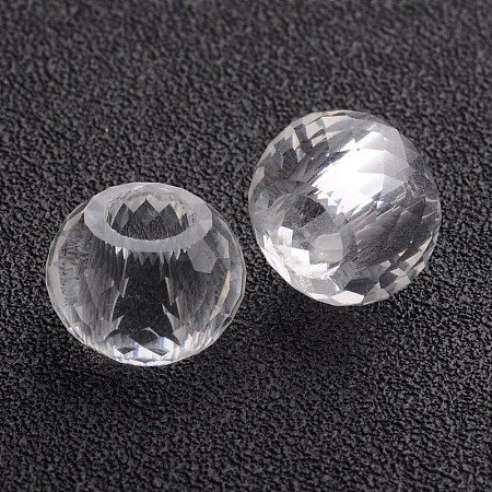 128 Faceted Glass European Rondelle Large Hole Beads X-GPDL-F015-11-1