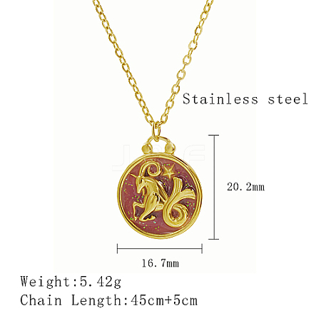 304 Stainless Steel Enamel Constellation Pendant Necklaces LS-DJ0261-9-1-1