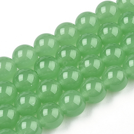 Imitation Jade Glass Beads Strands GLAA-T032-J8mm-02-1