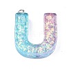 Transparent Epoxy Resin Pendants CRES-S364-002U-2