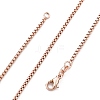 2mm Rack Plating Brass Box Chain Necklaces for Women Men MAK-L044-60RG-4