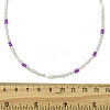 Rice Natural Shell and Round Glass Seed Beaded Necklaces for Women NJEW-MZ00153-5