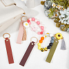 SUNNYCLUE 26Pcs 13 Colors Rectangle PU Leather Keychain HJEW-SC0001-47-4