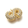 Brass Micro Pave Cubic Zirconia Links KK-I717-04S-2