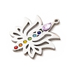 Chakra 304 Stainless Steel Rhinestone Pendants RB-CBA27F2-01P-2