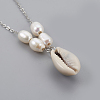 Cowrie Shell Beads Pendant Necklaces NJEW-JN02283-2