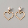 Plastic Imitation Pearl Beaded Geometry Dangle Stud Earrings EJEW-WH0013-57C-1