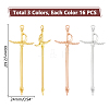48Pcs 3 Colors Alloy Sword Pendants FIND-UN0003-12-3