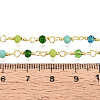 Handmade Brass Round Glass Beaded Chains KK-N281-02C-G-3