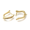 Rack Plating Brass Micro Pave Cubic Zirconia Hoop Earring Findings EJEW-H143-09G-2