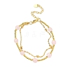 Natural Rose Quartz Bracelets BJEW-D330-01G-02-4