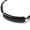 Curved Rectangle Natural Obsidian Adjustable Nylon Cord Braided Bead Bracelets for Women Men BJEW-JB10280-03-2