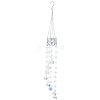 Flower Round Glass Beads Tassel Hanging Suncatchers for Window Garden Outdoor Decoration HJEW-WH20020-007D-1