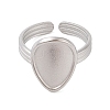 Non-Tarnish 304 Stainless Steel Cuff Ring Components LS-STAS-G341-01P-2