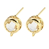 Bass Glass Stud Earring Findings KK-S387-01G-2