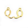 Golden Plated Alloy Letter Pendants PALLOY-J718-01G-Q-1