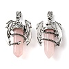 Natural Rose Quartz Pointed Pendants G-B042-04P-50-2