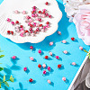 80Pcs 8 Colors Glass Pearl Round Connector Charms PALLOY-TA00263-6