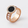 304 Stainless Steel Rhinestone Finger Rings for Women GE6101-9-1