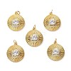 Brass Micro Pave Cubic Zirconia Pendants X-ZIRC-P092-016G-RS-1