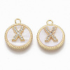 Brass Micro Pave Cubic Zirconia Pendants KK-T062-04X-NF-1