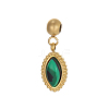 304 Stainless Steel & Synthetic Malachite Beaded Charms STAS-OY006-01G-1