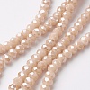 Electroplate Glass Beads Strands X-EGLA-F124-PL-A01-1