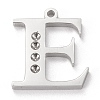 Tarnish Resistant 304 Stainless Steel Letter Pendant Rhinestone Settings LS-STAS-J028-01E-1