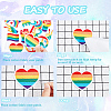 Gorgecraft 14Pcs 7 Style Rainbow/Pride Flag Theme Computerized Embroidery Cloth Iron On Patches PATC-GF0001-18-6