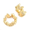 Butterfly Brass Clear Cubic Zirconia European Beads KK-B186-09M-2