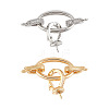 2Pcs 2 Colors Brass Rhinestone Fold Over Clasps KK-DR0001-14-1