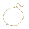 Brass Micro Pave Clear Cubic Zirconia Moon Star Link Chain Bracelets KK-CBA6980-28G-4