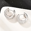 Brass Micro Pave Clear Cubic Zirconia Hoop Earrings EJEW-Z164-21P-3