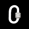 Oval Brass Micro Pave Clear Cubic Zirconia Screw Carabiner Clasps KK-B167-01A-P-2