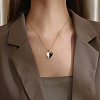 304 Stainless Steel Enamel Yin Yang Pendant Necklaces for Women LS-VV9279-2-5