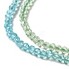 Transparent Gradient Color Glass Beads Strands LS-GLAA-H021-01B-24-3