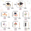 32Pcs 8 Styles Graduation Season Alloy Enamel Pendants ENAM-YW0005-72-3