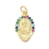 Brass Micro Pave Cubic Zirconia Pendants KK-P336-04C-G-1