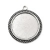 Flat Round Tibetan Style Pendant Cabochon Settings TIBE-C067kg-01AS-NR-1