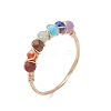 Natural Gemstone Chakra Finger Rings RJEW-JR00949-01-1