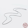 Anti-Tarnish Rhodium Plated 925 Sterling Silver Chain Necklaces STER-F039-45cm-16P-3