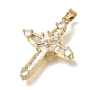 Brass Micro Pave Clear Cubic Zirconia Pendants CU-CBA9883-04B-G-2